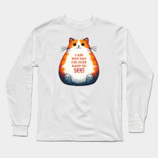 Funny Cat T-Shirt - I’m Not Fat I’m Just Easy To See Long Sleeve T-Shirt